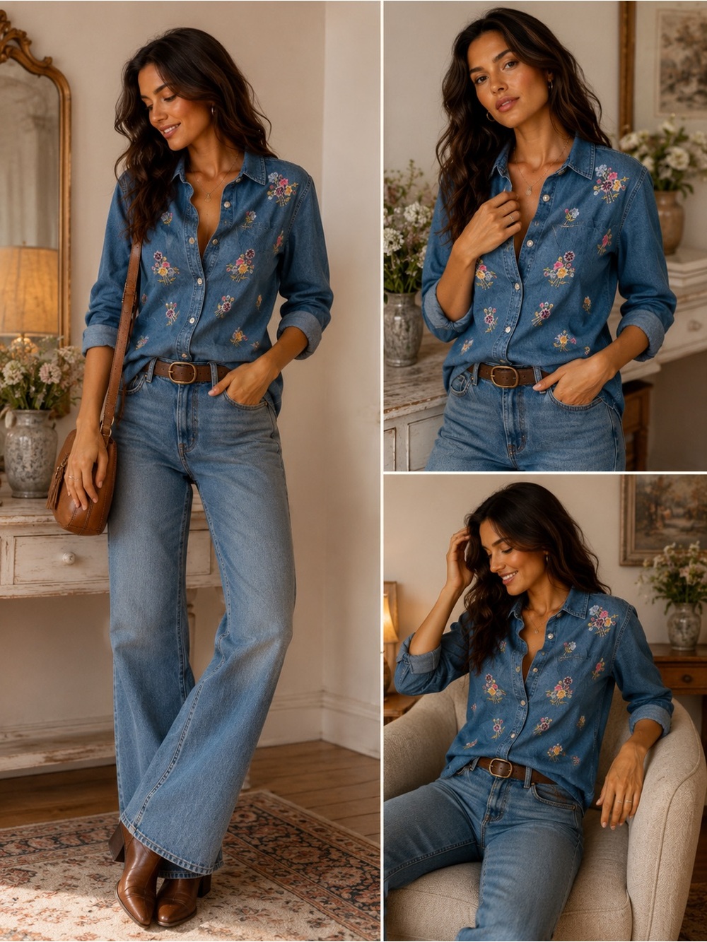 Vintage Tantrums Light Blue Denim Button-Up Shirt